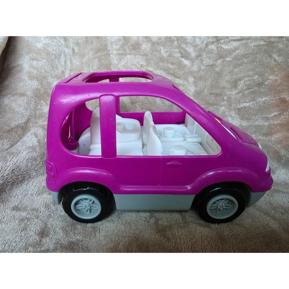 Fisher-Price Little People Purple SUV Car with 3 Figures Boy Man Baby Toy Set